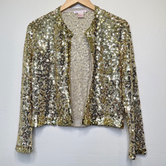 Gold Hawk | Golden Sequin Embellished Cardigan - Picture 2 of 16